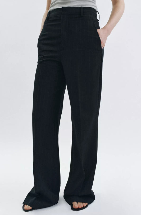 G-Pantalon rayé noir